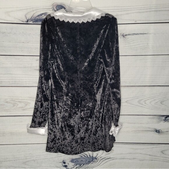 Widow by Dolls Kill black crushed velvet micro mini dress size S - Picture 2 of 9